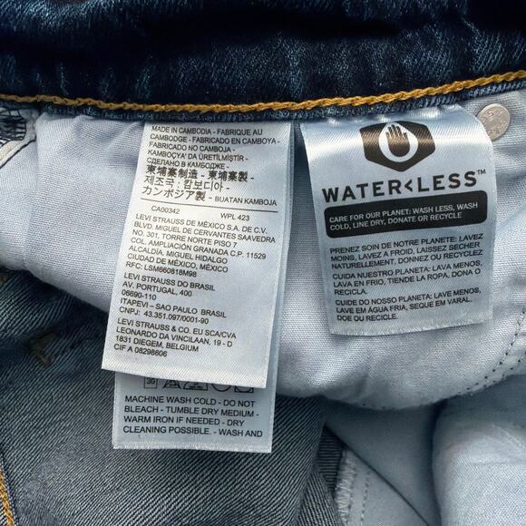 Levi's Premium 70's High Flare Jeans Womens 33 x 34 Dark Wash Blue Denim - Picture 4 of 11